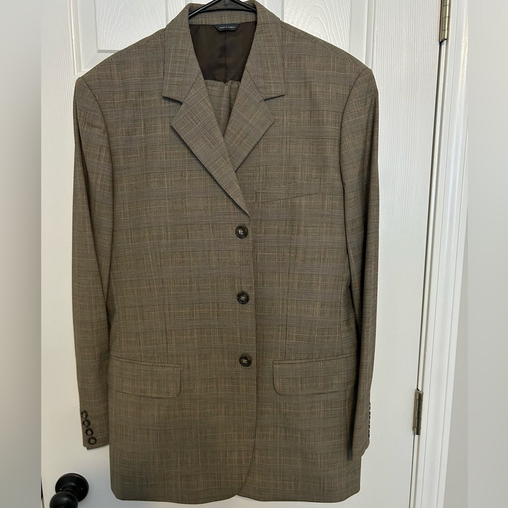 Banana Republic Brown Plaid Suit